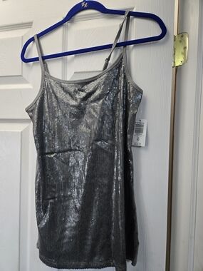 NWT Torrid Gunmetal Sequin Tank Top